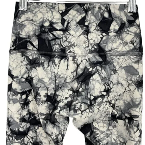 Lululemon Wunder Under Crop Hi-Rise 21" Dual Shibori White Baltic Grey Size 4 - Picture 4 of 5